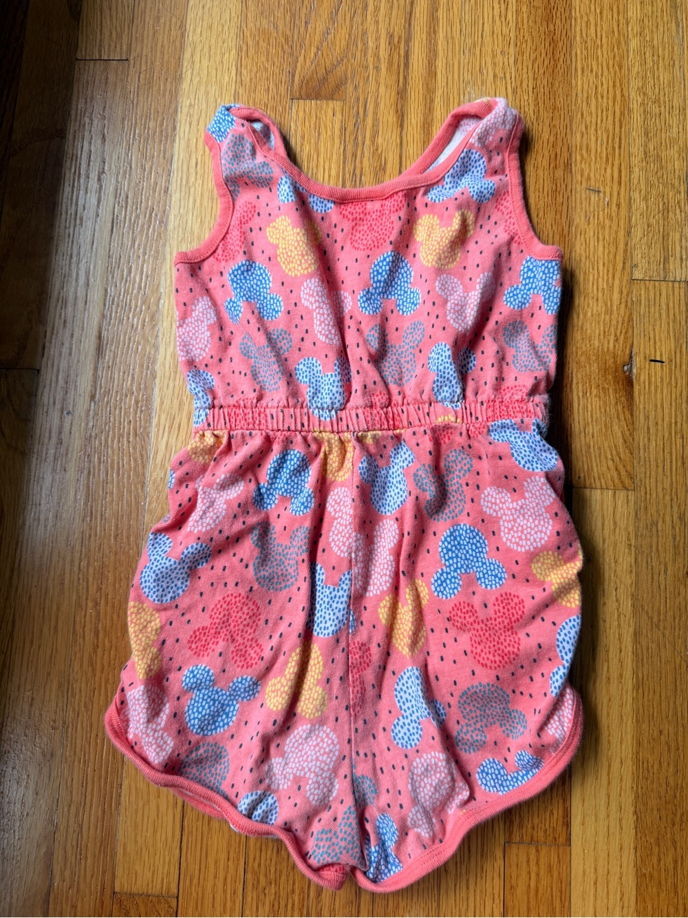 Hanna Andersson Disney Mickey Mouse Coral Romper